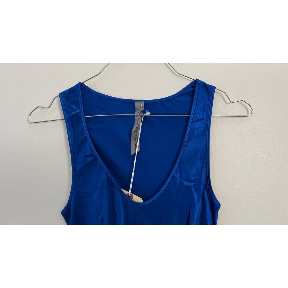 RAQUEL ALLEGRA LAPIS BLUE SLIP DRESS S - Picture 3 of 11